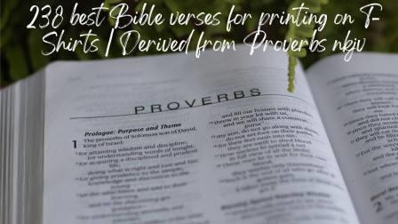 238 best Bible verses for printing on T-Shirts | Derived from Proverbs nkjv